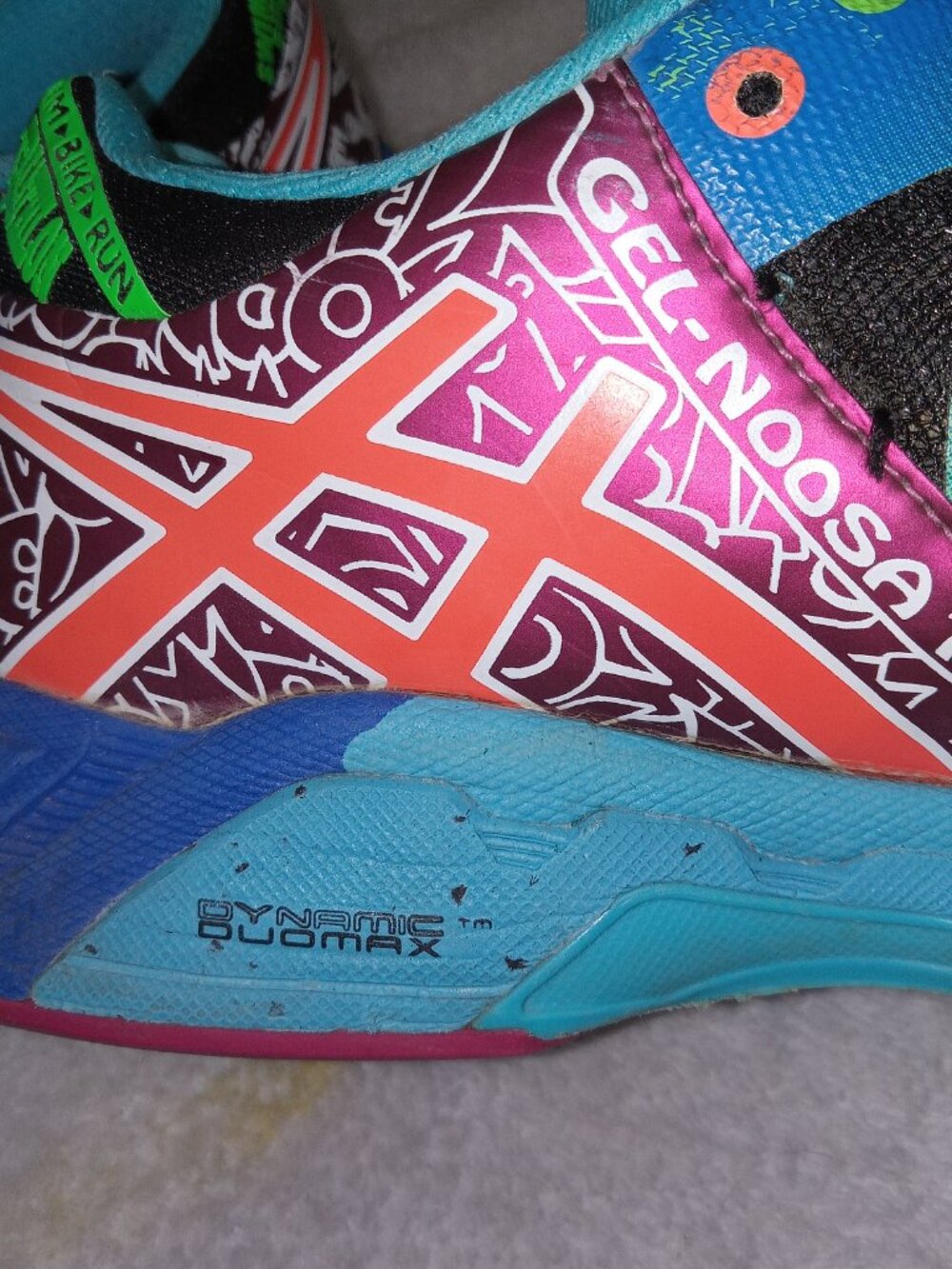 Womens ASICS Gel-Noosa Tri 9 Running Shoes Size 9 Triathlon Black Blue T458N - Picture 12 of 16